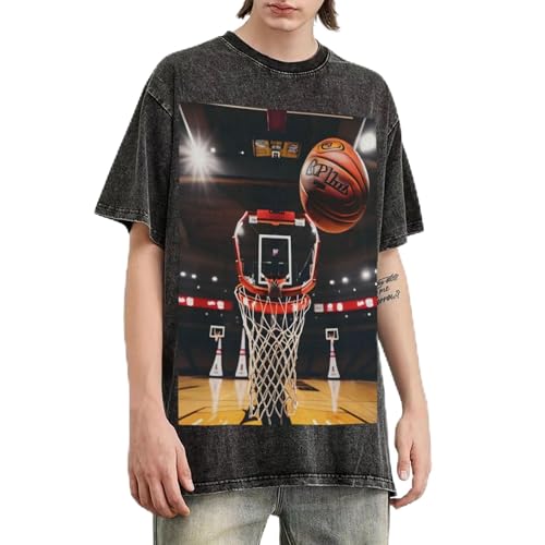 T-shirt surdimensionné homme basket-ball en coton manches courtes