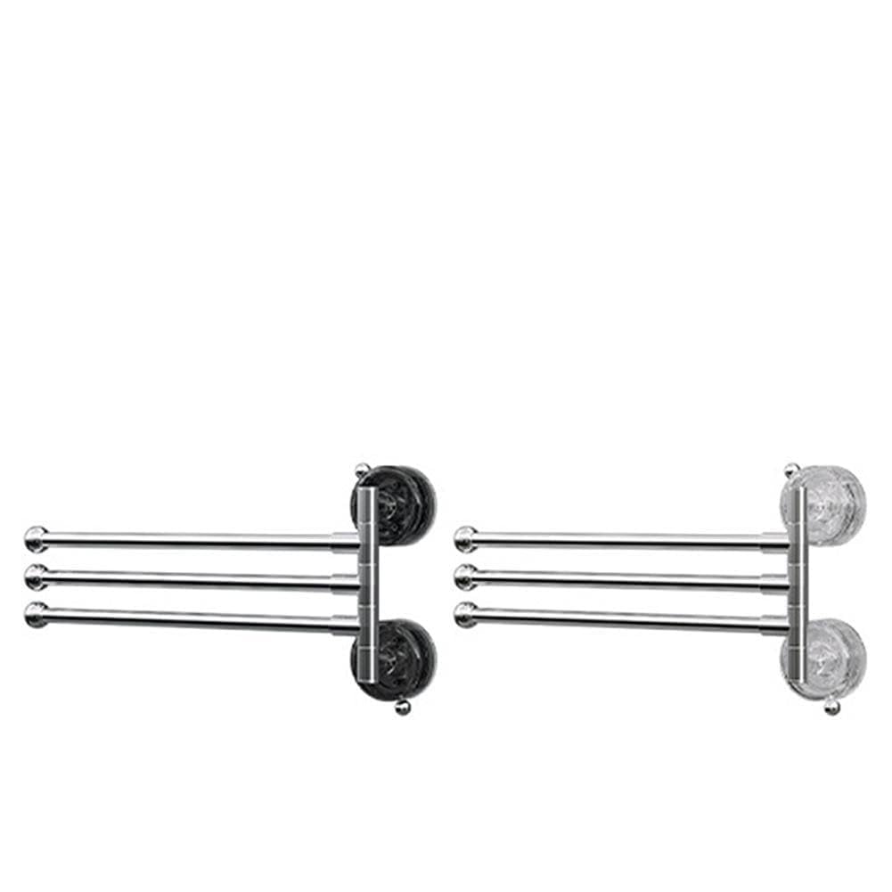 LMYSXAOZ 180 Degree Rotating Suction Towel Rack, No Drill Foldable Bathroom Organizer, Space Saving Grey