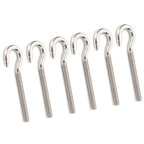 Image of Eye Hooks, 10Pcs 304 Stainless Steel Open Hook Eyelet Threaded Screws Hardware for Hanging Objects