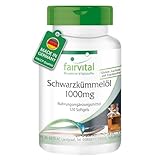 Fairvital | Schwarzkümmelöl 1000mg - 120 Softgels - kaltgepresst - original Nigella sativa - 1000mg pro Kapsel - qualitätsgeprüft und hochdosiert - Made in Germany