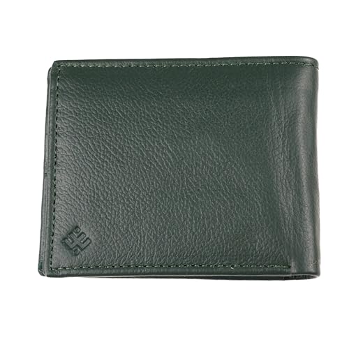 Chic And Clicks Mens Genuine Bifold Wallet -RFID Blocking Premium full-grain leather se handmade Leather 6 Card Slim Bifold Wallet. (Green)