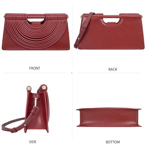 Image of Trendy Woven Evening Clutch Purse Half Round Designer Shoulder /Crossbody Bag Top-Handle Satchel Handbags
