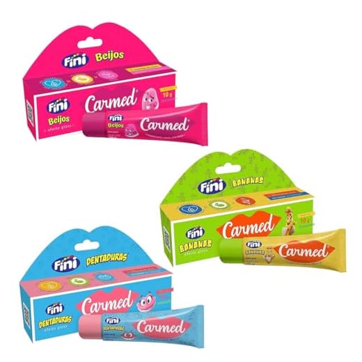 Kit 3 Hidratante Labial Carmed Fini: Beijos/Dentadura/Banana - Hidratante e Reparador de Lábios