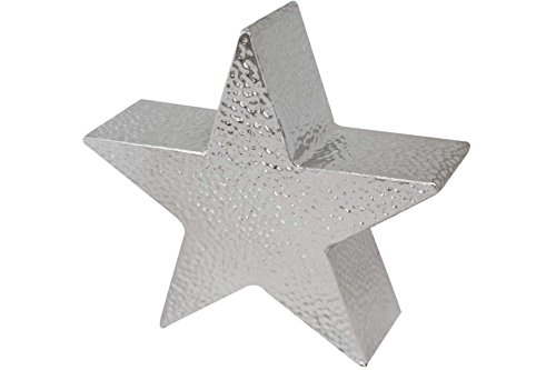 GDWorld Deko Metallstern gehämmert Silber 36 cm Weihnachten Stern Ho