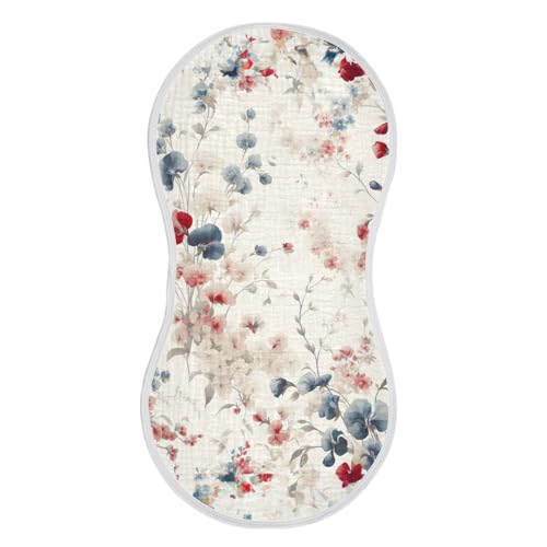 4 Pack Baby Burp Cloths, Soft Absorbent Burping Cloths for Babies, Cotton Milk Spit Up Rags, Large Size for Newborns, Baby Boys and Girls (Sweet Pea Flowers)2