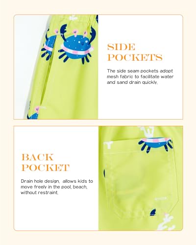 Image of SURF CUZ Surfcuz Little Boys Swim Trunks UPF 50+ Toddler Beach Shorts Swimsuit Kids Quick Dry Swimwear