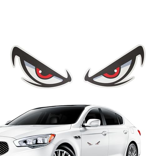 Teksome Adesivi Riflettenti per Occhi per Auto - Decalcomanie Divertenti Impermeabili con Occhi Riflettenti Forti Auto,Decorazione per Auto di Lunga Durata, Adesivi per Auto Divertenti per Settore