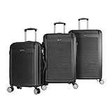 Kemyer WT75900-BLK 3 Piece Hardside Spinner Luggage Set with TSA Lock44; Black
