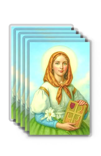 Shepherds Grace St. Dymphna Prayer Cards Laminated Catholic Holy Cards 5 Pack Patron Saint of Mental & Emotional Strength Durable Wallet Size Devotional Cards