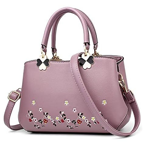 VARLIVOO Elegant Handbag with Flower Embroidery Cover