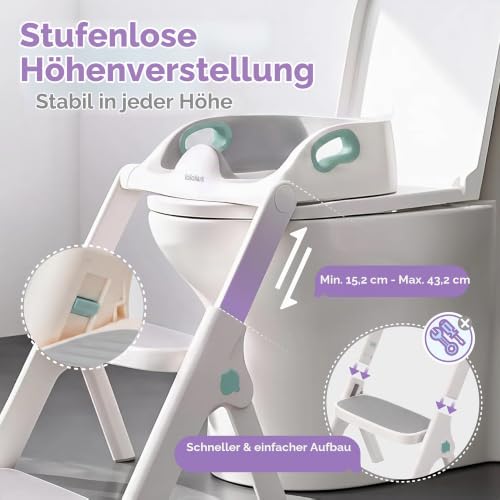 lalalark Toilettensitz Kinder mit Treppe, 2-in-1 Kleinkind-Toilettensitz, Töpfchen Tritthocker für Kleinkind mit Anti-Rutsch-Pad… – Ansicht 4