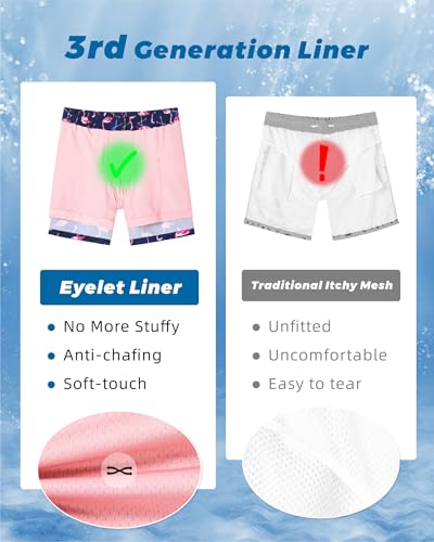 Image of SURF CUZ Mens Swim Trunks with Compression Liner Swim Shorts 7 inch Swimming Trunks Stretch 7 Inch Swim Suits Quick Dry
