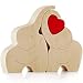 Imagen de IK Style Encantadora Figura de Madera de una Pareja de Elefantes con corazón Rojo