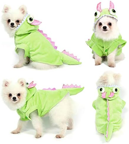 Yoption Dog Cat Dragon Costumes, Halloween Christmas Pet Puppy Cosplay Dress Hoodie Funny Clothes (L)
