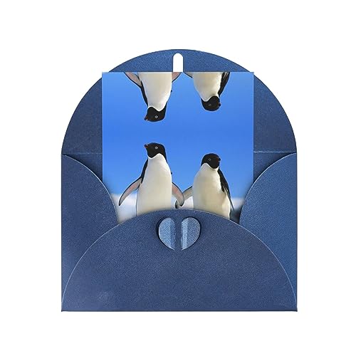Carte d'amitié pingouin pour célébrer un mariage ou envoyer un doux souvenir de vacances