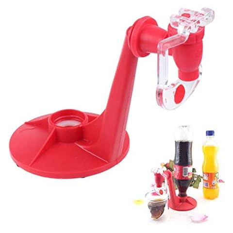 YQkoop 2 Liter Beverage Dispenser, Drink Dispenser for Carbonated Drinks, Coke Soda Drink Dispenser Bottle Upside Down Drinking Fountains for Party Home Bar, Plastic Hand Pressure Type Drink Tool Cover
