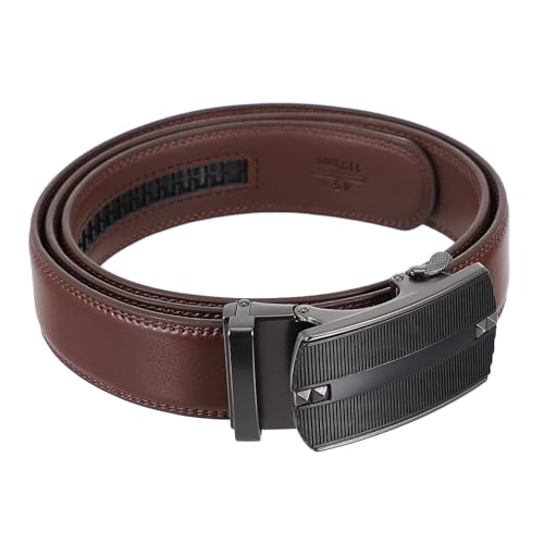 PartyKindom 1pc Automatic Buckle Leather Belt for Men Waist Strap Easy to Use Fashion Accessory for Casual Work and Everyday Wear for Husband Dad Boyfriend