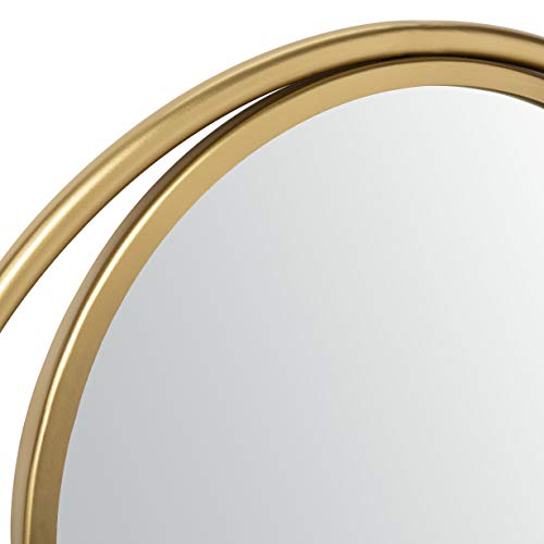 Safavieh Home Wonder Brushed Brass Round 23.8-Inch Decorative Accent Mirror #TOP2