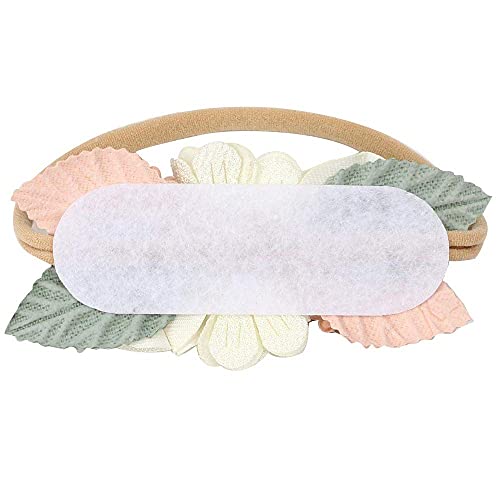 Vobobe Baby Girl Nylon Headbands Infant Flower Elastic Hair Band Bows Wraps For Newborn Toddler Hair Accessories Pack Of 3 (A-Beige) #TOP2