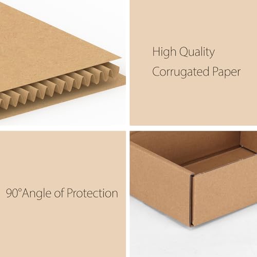 Image of RLAVBL 6x4x2 Small Shipping Boxes Set of 50, Brown Corrugated Cardboard Box for Packing, Mailing, Business