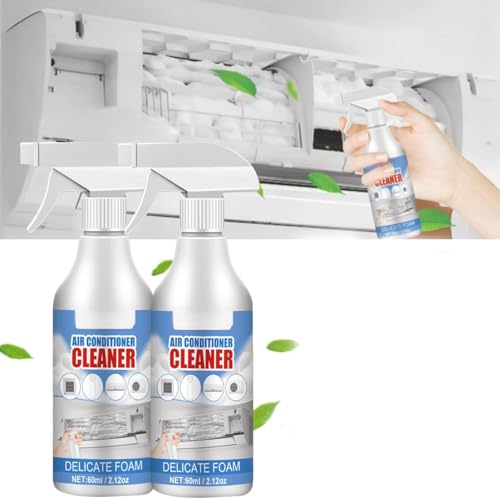 Air Conditioner Cleaner, No Washing AC Foaming Coil Cleaner Spray – Air Con Cleaner for Home & Car AC, Effective Multi-Function Fan Spray, 60ml (2PC)