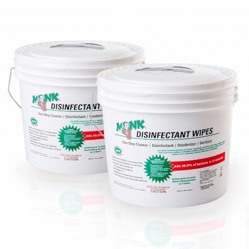 Image of Monk Disinfecting Wipes (2 Buckets of 800 Count) for Commercial Facilities