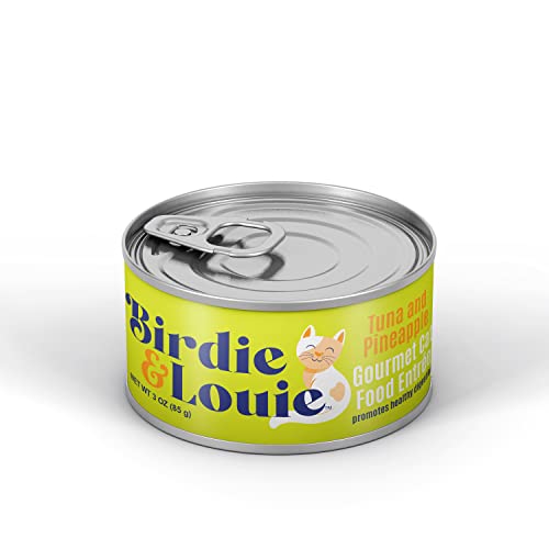 Birdie & Louie Tuna and Pineapple Wet Cat Food Gourmet Entrees, Flakes in Broth, 3 Oz (36 Cans)