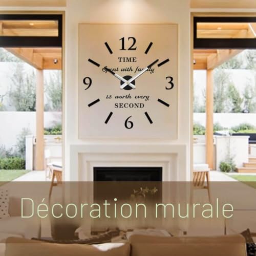 Horloge Murale 3D Géante Vangold Grand Format Moderne Contre les Murs Vides - 3