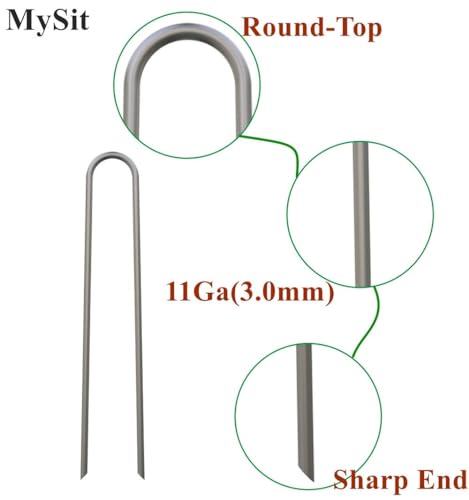 mysit 24 pack 6 inch garden stakes heavy duty 11 gauge galvanized yard staples u pegs fences drip irrigation securing stakes loop stake for anchoring lawn drippers soaker hose mysit 24 pack 6 inch garden stakes heavy duty 11 gauge galvanized yard staples u pegs fences drip irrigation securing stakes loop stake for anchoring lawn drippers soaker hose