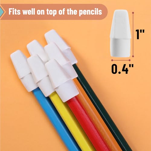 Image of Mr. Pen- White Pencil Top Erasers, 120 pcs, Eraser Caps for Pencils | White Pencil Head Erasers for Pencils Tops