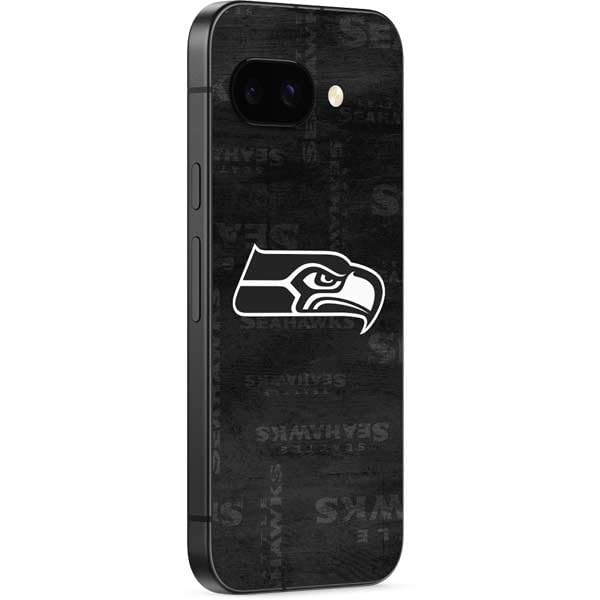 Skinit Decal Phone Skin Compatible with Google Pixel 9a - Officially Licensed NFL Seattle Seahawks Black & White Design