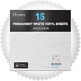 Kassa Permanent Adhesive Tape Vinyl Sheets, White Sheets with Transfer Tape - Self Adhesive, Durable