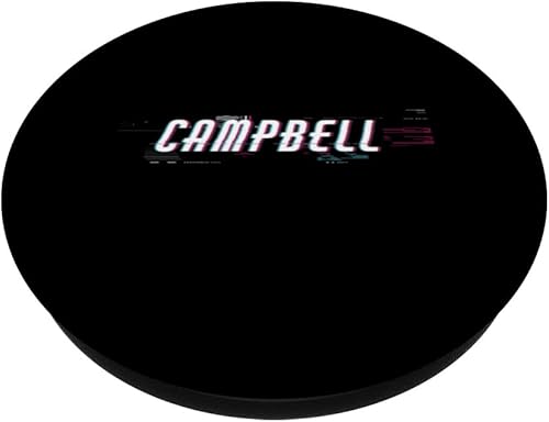 Miniatura 2 de Campbell Name Tag Glitch Art, Campbell Vaporwave 80s 90s PopSockets Swappable PopGrip