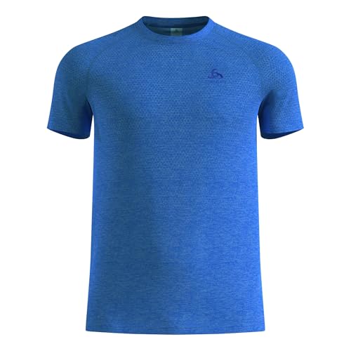 Odlo Essential Seamless Camiseta de Running Hombres Azul - Dazzling Blue Melange S