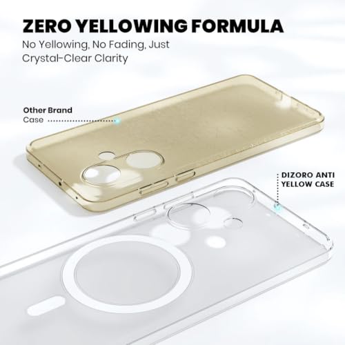 Image of DIZORO Crystal Clear Magnetic Compatible with Oneplus ce3 lite Back Cover case with Anti-Yellow ( Compatible with Magsafe ) Anti-Scratch | Shockproof Transparent Cover