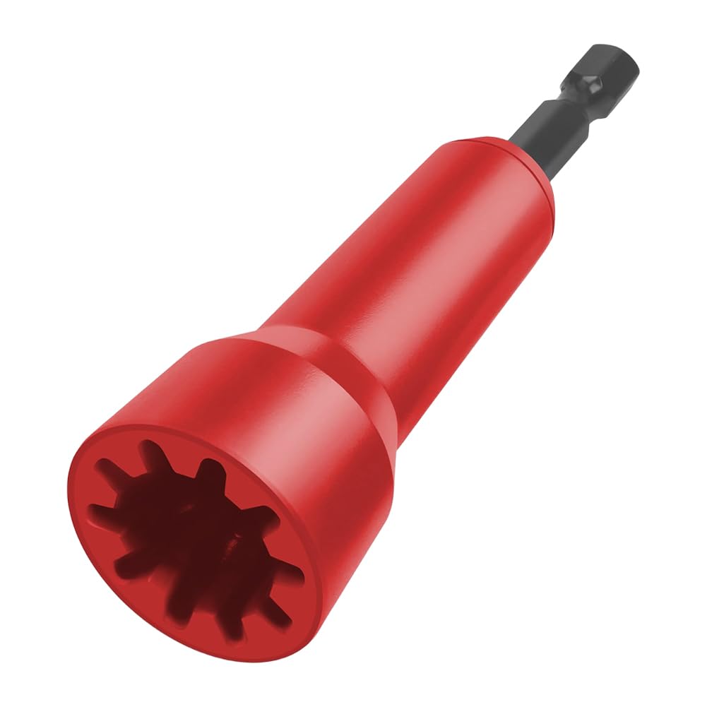 Spin Wire Twister Connector Socket Aluminum Alloy Wire Nut Driver Twisting Adapter Electrician Wire Twisting Tools with 1/4 Chuck for Drill and Wire Connector Driver (Red)