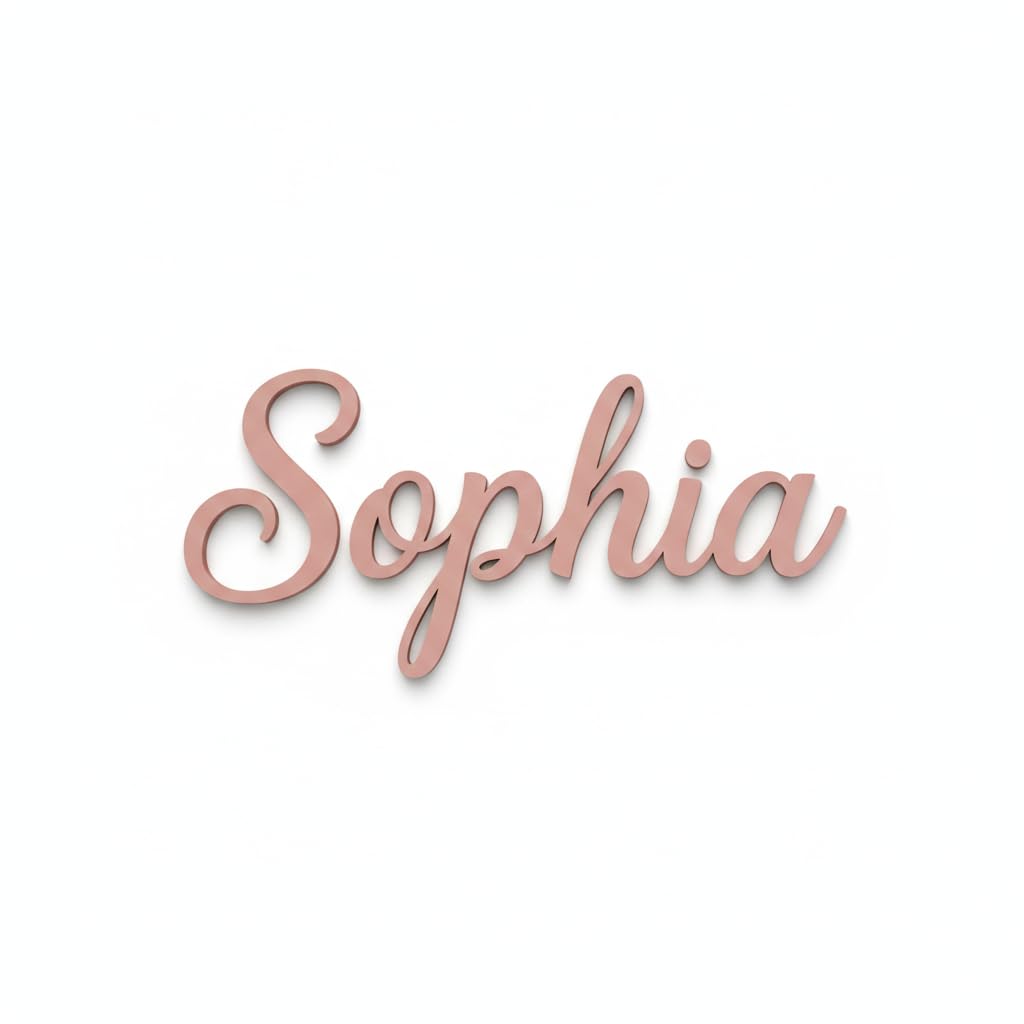 Personalised Baby Name Cutout – Custom Wooden Nursery Wall Sign for Kids Room or Door – Engraved Name Plaque, Wooden Gift for Baby Girl or Boy