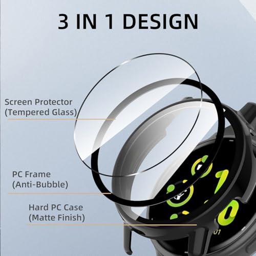 Image of For Garmin Vivoactive 5 Case, Lightweight, PC + Tempered Glass, Protective Cover for Garmin Vivoactive 5, 9H Hardness, Easy Installation, All-In-One Piece Protection, Anti-Scratch, Shockproof,