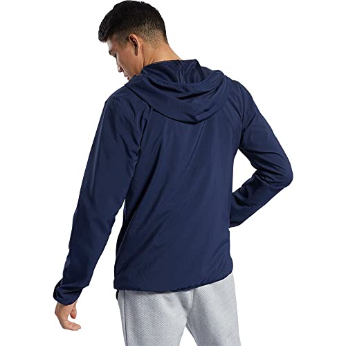 Image of Reebok Men's Jacket - Wind and Water Resistant Full Zip Sherpa Lined Hooded Windbreaker Jackets for Men (Sizes: S-XL)
