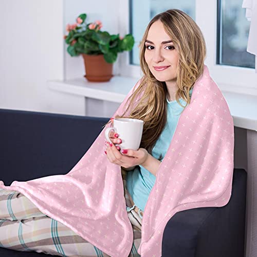 Couverture douce et chaude rose 150x100 cm : plaid thermique imprimé - 8