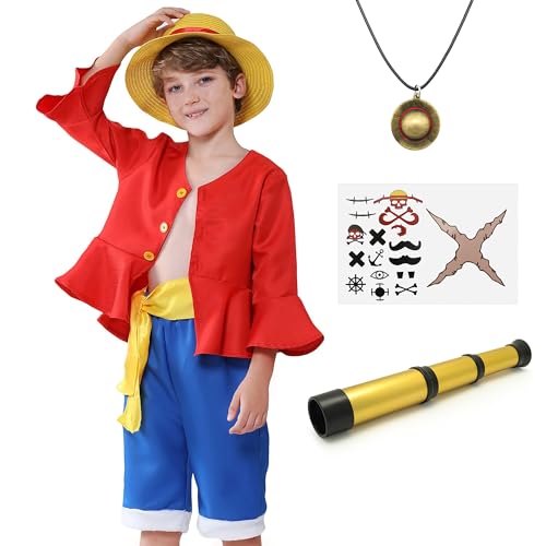 Reviews y listado de Disfraz paje - los mas comprados. 32 YuDanae - Disfraz para niños, sombrero de paja, cosplay para Halloween, fiesta de anime de cómics para niños pequeños de 3 y 12 años