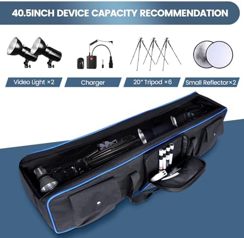 YOREPEK Tripod Carrying Case Bag, Light Stand Bag with 2 Protective Padding, 30.5" Large Photo Studio Equipment Case for Tripods, Monopods, Speaker Stands, Boom Stands, Camcorder, Mic Stands, Travel,