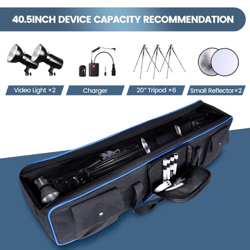 YOREPEK Tripod Carrying Case Bag, Light Stand Bag with 2 Protective Padding, 30.5" Large Photo Studio Equipment Case for Tripods, Monopods, Speaker Stands, Boom Stands, Camcorder, Mic Stands, Travel,