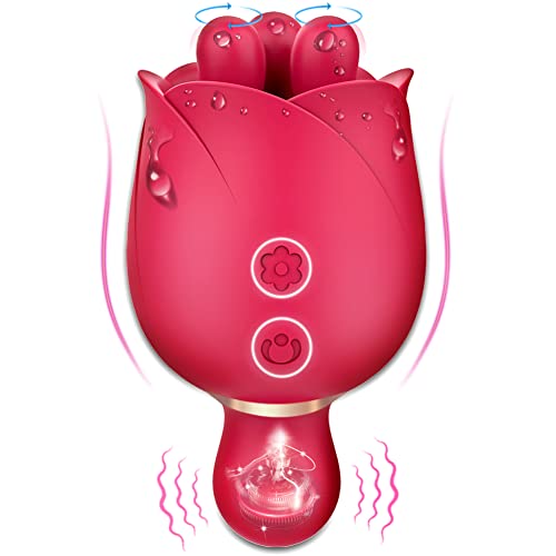 GSPROT Rose Toy Vibrator for Woman Pleasure Clitoral Stimulator Sex with Upgraded Finger Kneading &9 Vibrating Nipple Gspot Adult Couple Women Waterproof and Rechargeable, Red, 1.0 Count