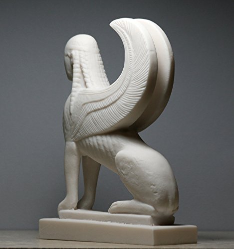 Estatua de Esfinge con cabeza de mujer en mármol 17.5 cm miniatura 7