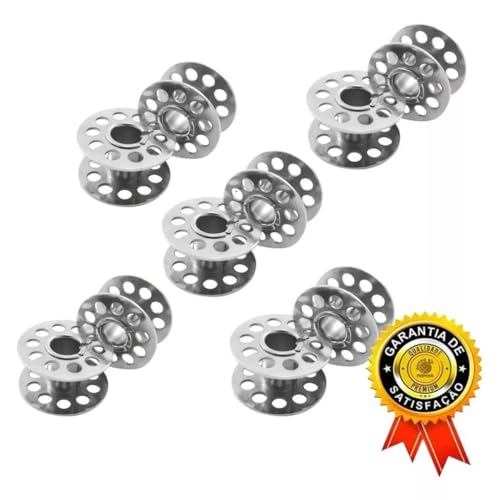LANMAX Kit de 10 Bobinas de Metal Alta para Máquina de Costura Doméstica - 1222