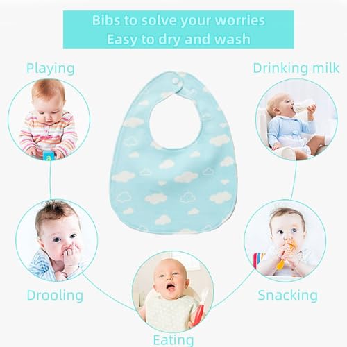 Oaygat 6-Pack Baby Bandana Dribble Bibs Cotton Teething Bibs Infant Feeding Bibs Soft and Absorbent Bib with Adjustable Snaps Waterproof Drool Bibs for 0-36 Months Unisex Girls Boys Newborn Toddlers - Image 2