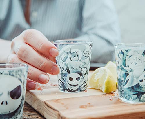 Disney The Nightmare Before Christmas Inkblots 2-Ounce Mini Whiskey Shot Glass Cups, Set Of 4 #TOP6