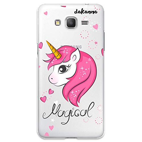 dakanna Coque pour Samsung Galaxy Grand Prime en Silicone | Licorne Magique | Étui Housse en TPU Souple - Fond Transparent
