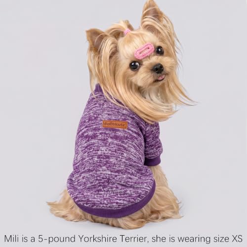 Image of 1 Pack Dog Sweaters for Small Dogs Girl Boy Winter Fleece Clothes Warm Soft Dog Sweatshirt Outfit for Dogs Cats Pet Apparel